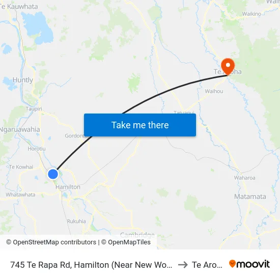 745 Te Rapa Rd, Hamilton (Near New World) to Te Aroha map