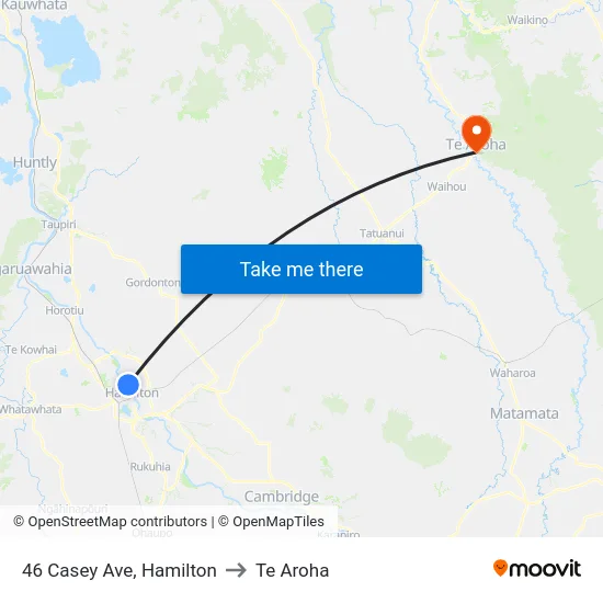 46 Casey Ave, Hamilton to Te Aroha map