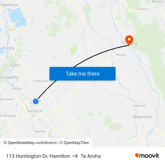 113 Huntington Dr, Hamilton to Te Aroha map