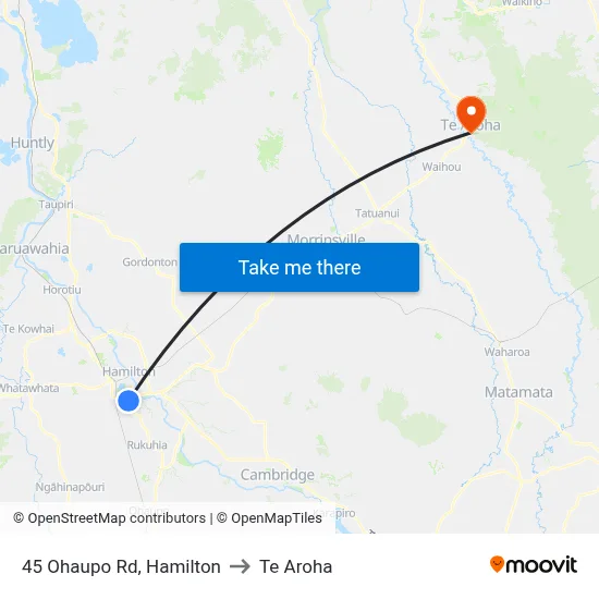 45 Ohaupo Rd, Hamilton to Te Aroha map