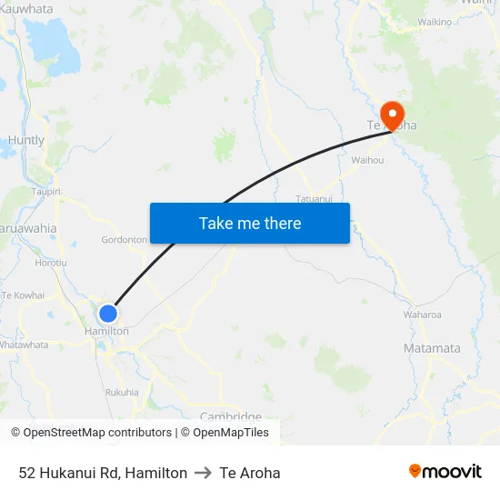 52 Hukanui Rd, Hamilton to Te Aroha map