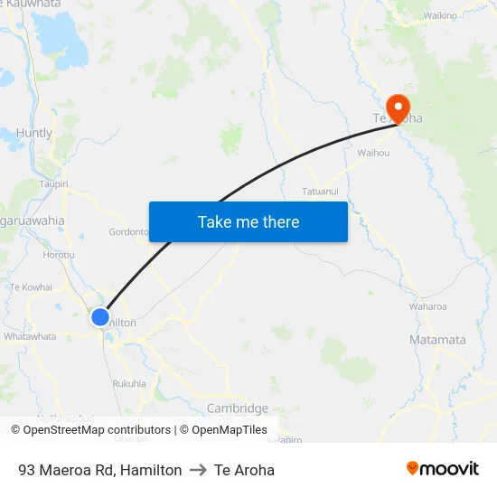 93 Maeroa Rd, Hamilton to Te Aroha map