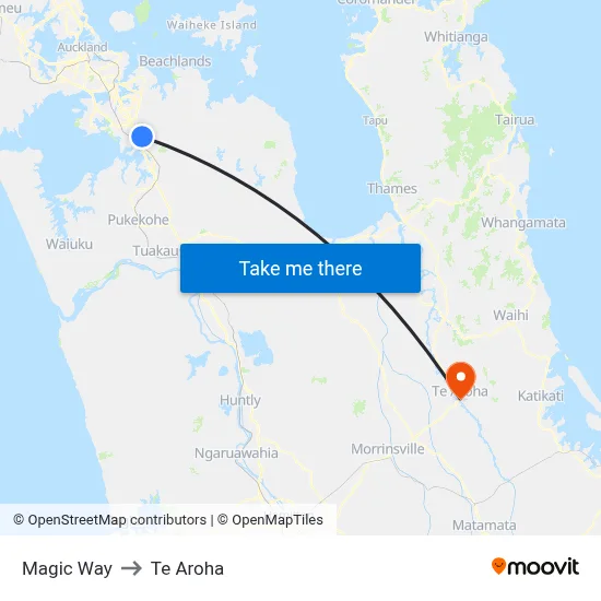Magic Way to Te Aroha map