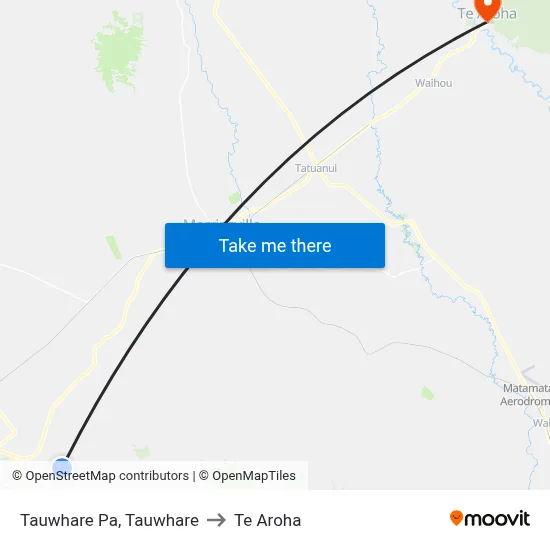 Tauwhare Pa, Tauwhare to Te Aroha map