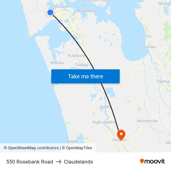 550 Rosebank Road to Claudelands map