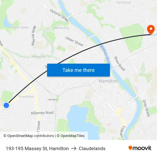 193-195 Massey St, Hamilton to Claudelands map