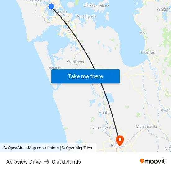 Aeroview Drive to Claudelands map