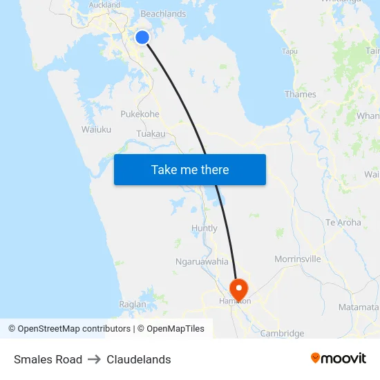 Smales Road to Claudelands map