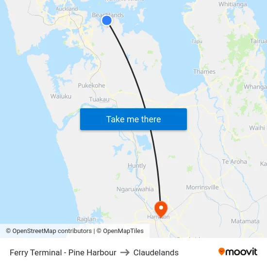 Ferry Terminal - Pine Harbour to Claudelands map
