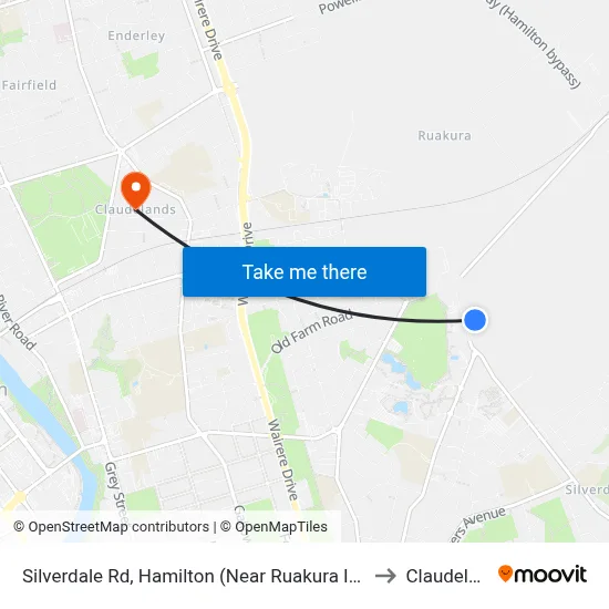 Silverdale Rd, Hamilton (Near Ruakura Interchange) to Claudelands map