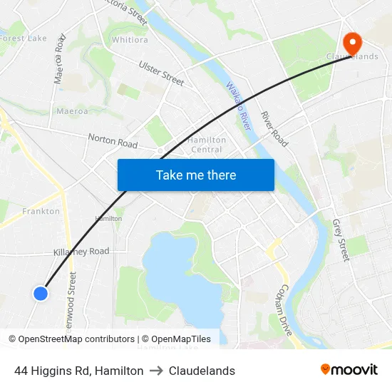 44 Higgins Rd, Hamilton to Claudelands map
