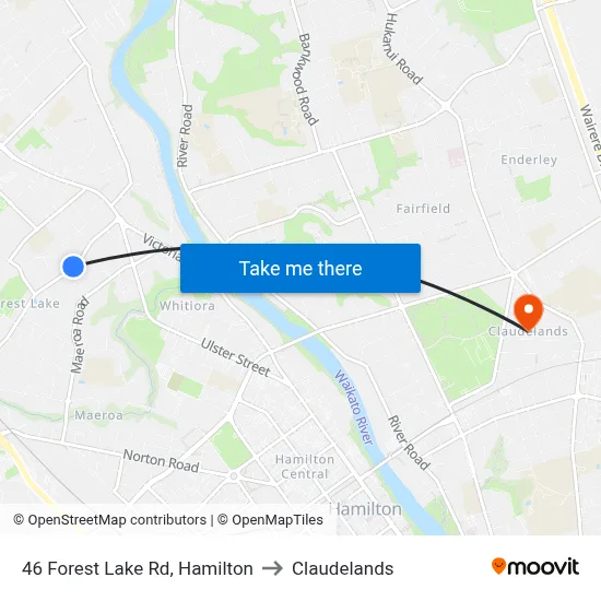 46 Forest Lake Rd, Hamilton to Claudelands map