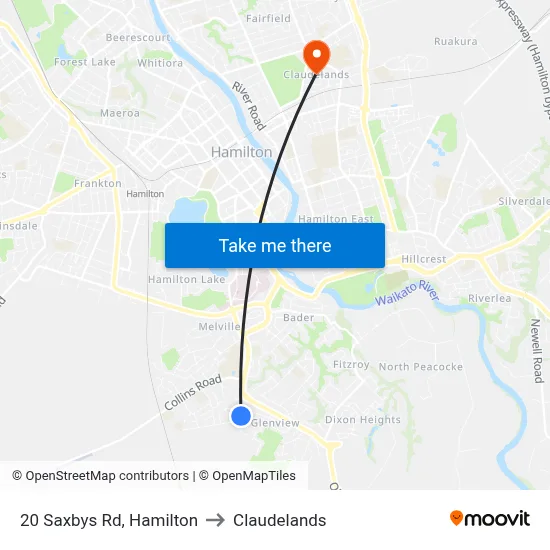 20 Saxbys Rd, Hamilton to Claudelands map