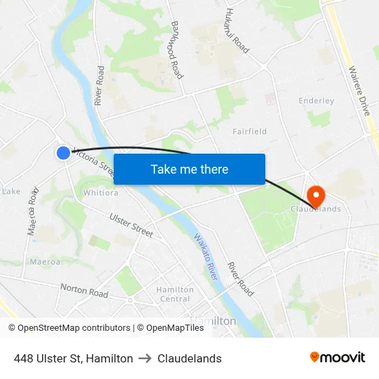 448 Ulster St, Hamilton to Claudelands map