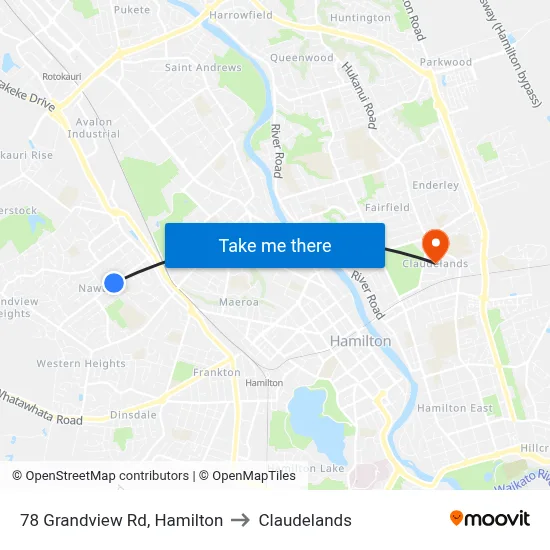78 Grandview Rd, Hamilton to Claudelands map