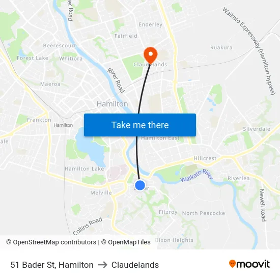 51 Bader St, Hamilton to Claudelands map