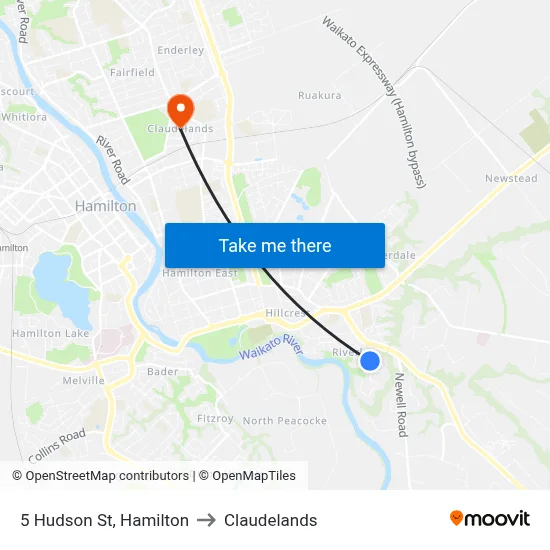 5 Hudson St, Hamilton to Claudelands map