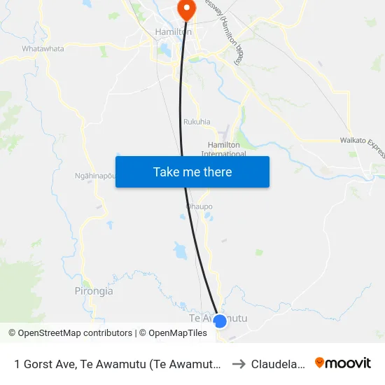 1 Gorst Ave, Te Awamutu (Te Awamutu I-Site) to Claudelands map