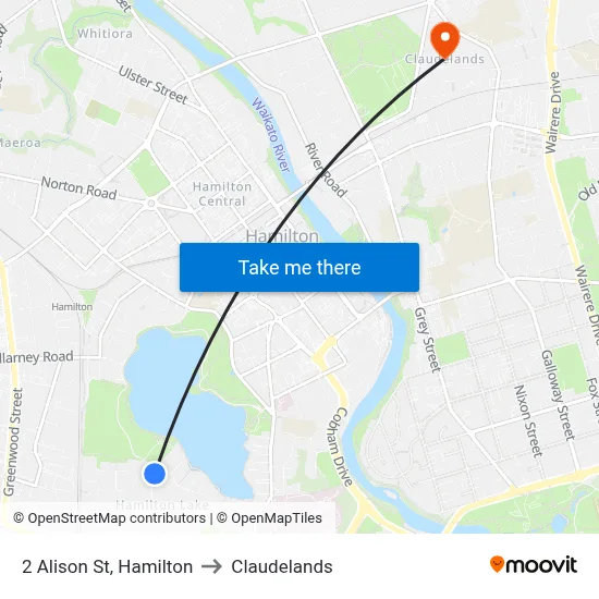 2 Alison St, Hamilton to Claudelands map
