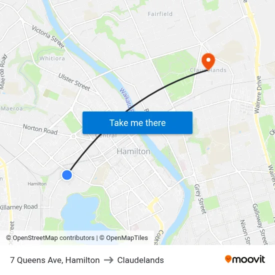 7 Queens Ave, Hamilton to Claudelands map