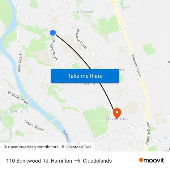 110 Bankwood Rd, Hamilton to Claudelands map