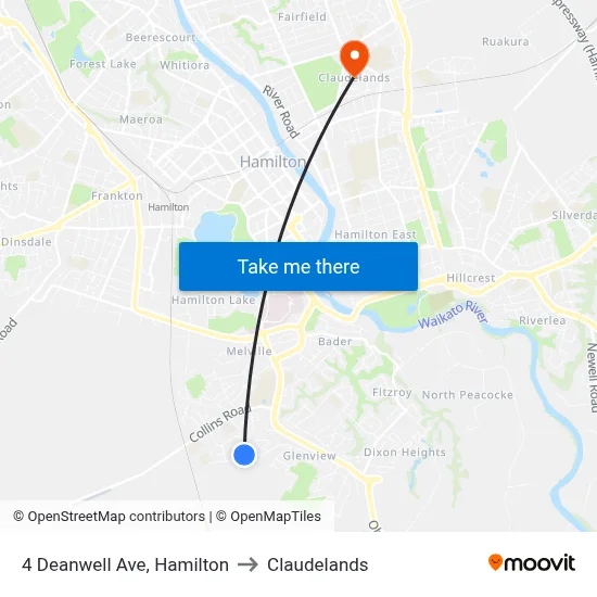4 Deanwell Ave, Hamilton to Claudelands map