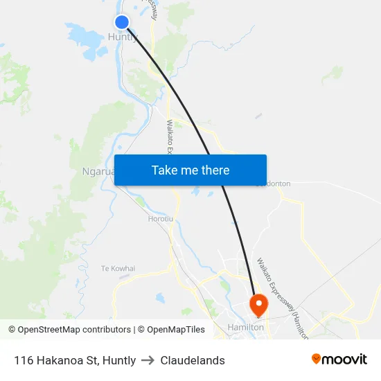 116 Hakanoa St, Huntly to Claudelands map