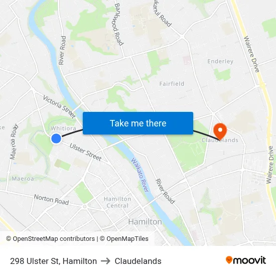298 Ulster St, Hamilton to Claudelands map