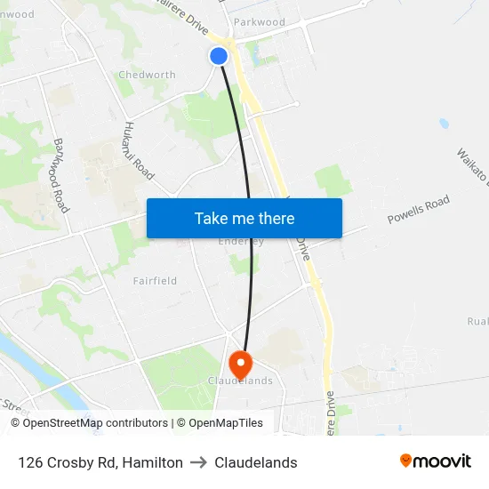 126 Crosby Rd, Hamilton to Claudelands map