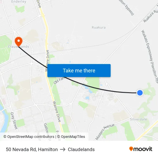 50 Nevada Rd, Hamilton to Claudelands map