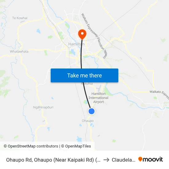 Ohaupo Rd, Ohaupo (Near Kaipaki Rd) (Hail2ride) to Claudelands map