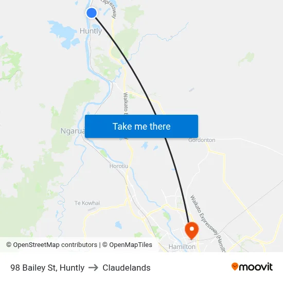 98 Bailey St, Huntly to Claudelands map