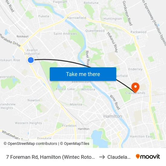 7 Foreman Rd, Hamilton (Wintec Rotokauri) to Claudelands map