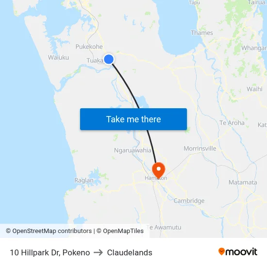 10 Hillpark Dr, Pokeno to Claudelands map
