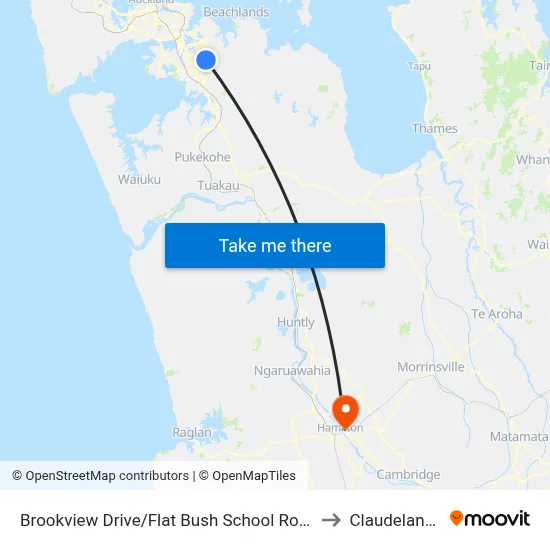 Brookview Drive/Flat Bush School Road to Claudelands map