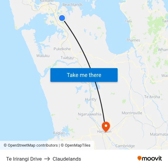 Te Irirangi Drive to Claudelands map