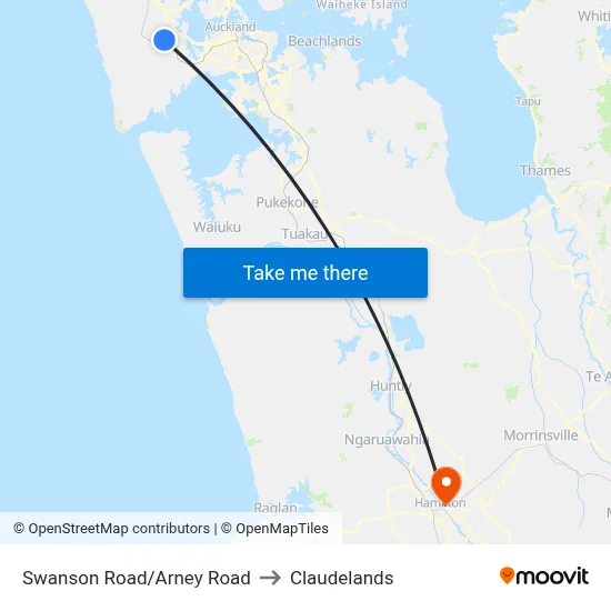 Swanson Road/Arney Road to Claudelands map