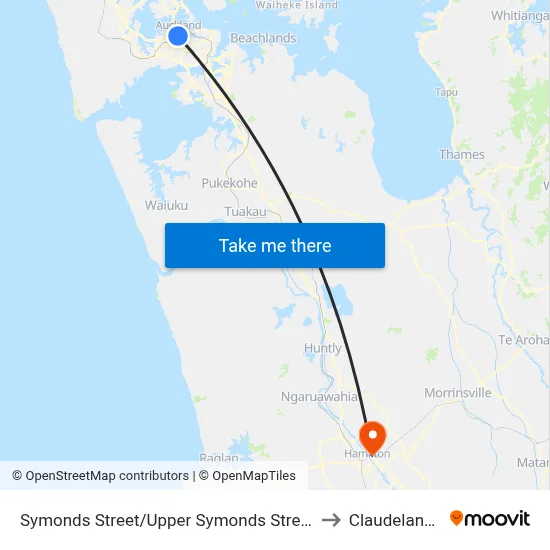 Symonds Street/Upper Symonds Street to Claudelands map