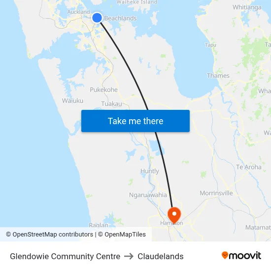 Glendowie Community Centre to Claudelands map