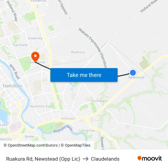 Ruakura Rd, Newstead (Opp Lic) to Claudelands map
