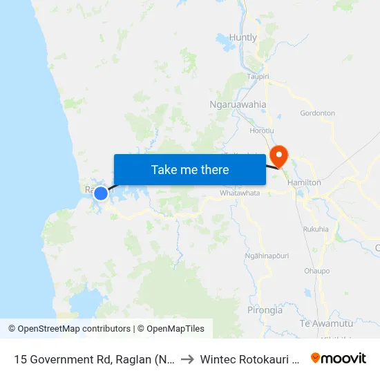15 Government Rd, Raglan (Near Lily St) to Wintec Rotokauri Campus map
