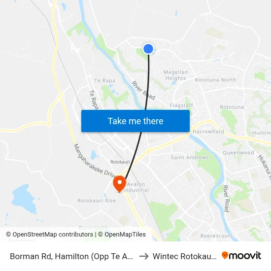 Borman Rd, Hamilton (Opp Te Ao Marama School) to Wintec Rotokauri Campus map
