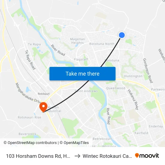 103 Horsham Downs Rd, Hamilton to Wintec Rotokauri Campus map