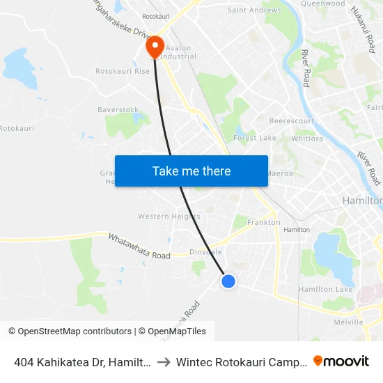 404 Kahikatea Dr, Hamilton to Wintec Rotokauri Campus map