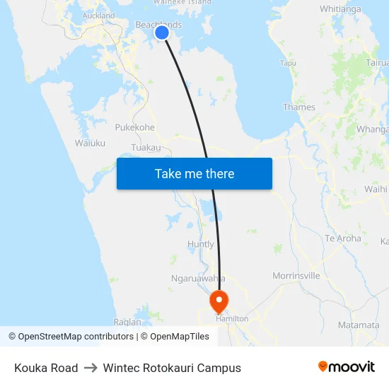 Kouka Road to Wintec Rotokauri Campus map
