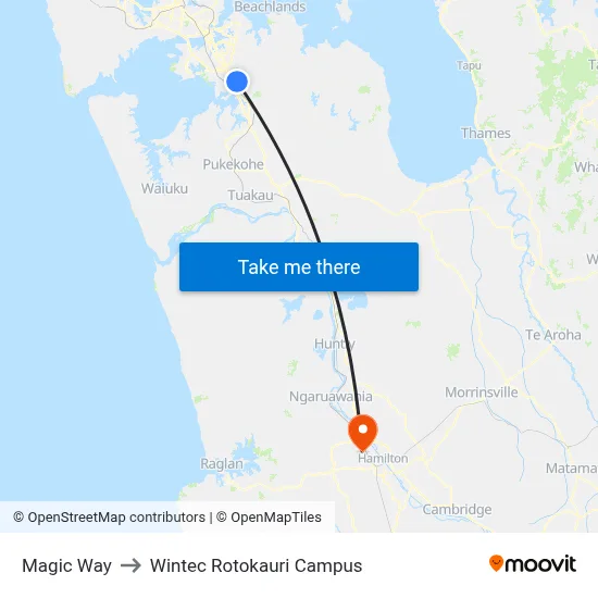 Magic Way to Wintec Rotokauri Campus map