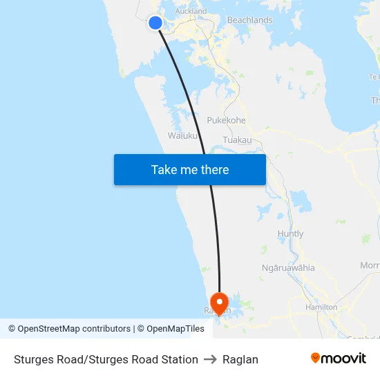 Sturges Road/Sturges Road Station to Raglan map