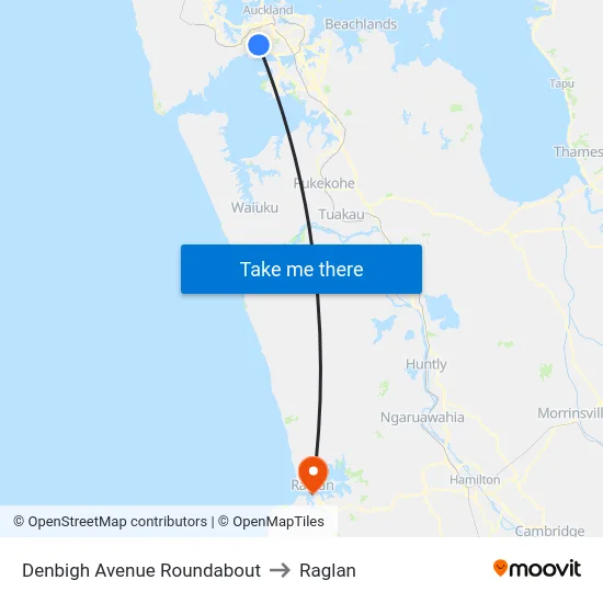 Denbigh Avenue Roundabout to Raglan map