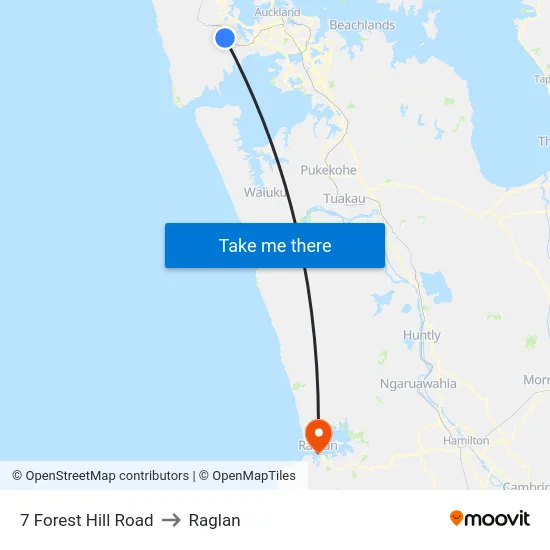 7 Forest Hill Road to Raglan map