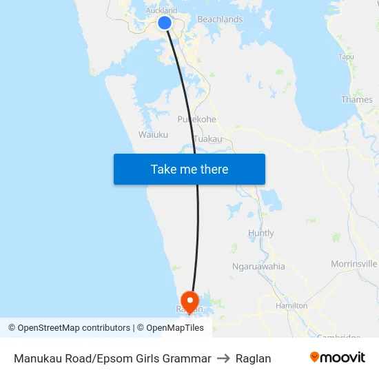 Manukau Road/Epsom Girls Grammar to Raglan map